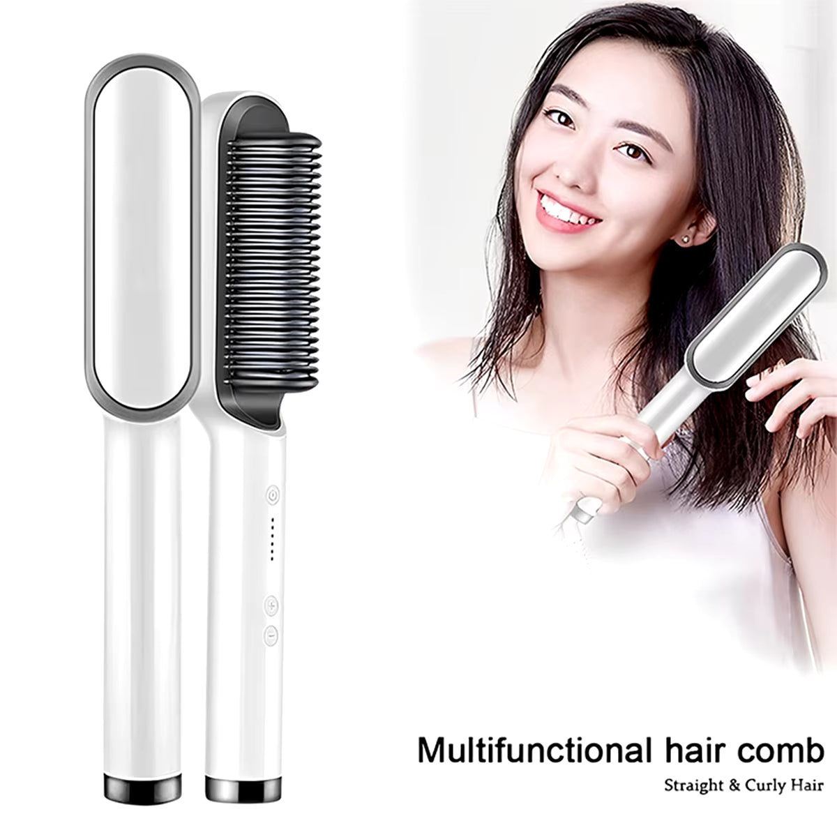 Electric Hair Brush Multifunctional Straight Hair Straightener Portable Fast Heating Negative Ion Professional Styling Tools