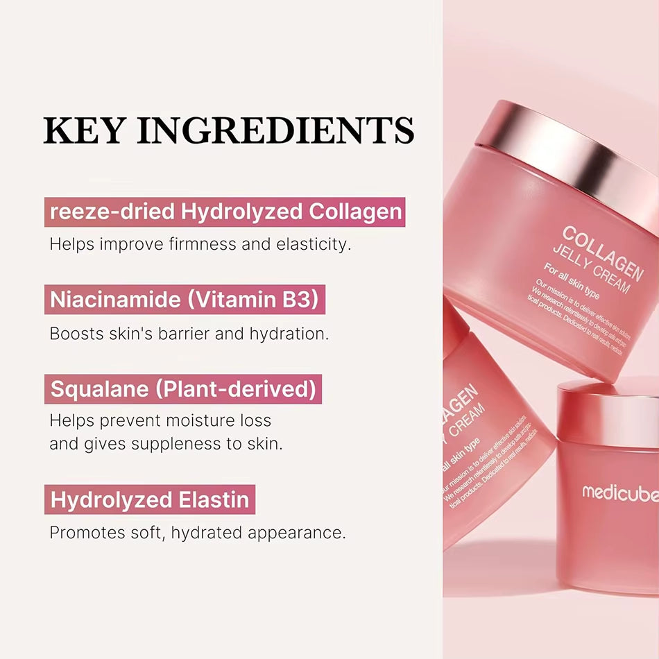 24H Glow & Lifted Collagen Jelly Cream Niacinamide and Hydrolyzed Collagen Strengthen the Skin Barrier and Moisturize the Skin